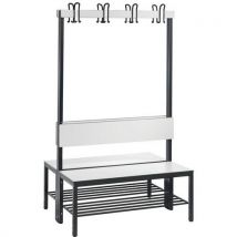 Banc Basic Plus 2 Faces À Patère+dossier+grille Blanc L1000,