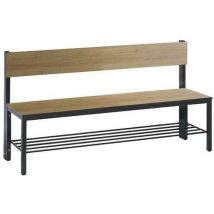 Banc Basic Plus Avec Dossier Et Grille Chêne L 1500,