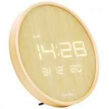 Horloge Murale Led Ronde Bois - Manutan, - Manutan