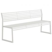 Banc Avec Dossier En Acier Galvanisé Blanc- L: 180 Cm,