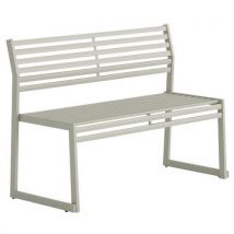Bank Mit Rückenlehne Aus Verzinktem Stahl, Beige - L: 120 Cm,