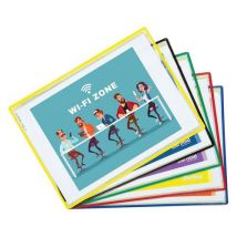 Djois Made By Tarifold - Pochette d'affichage adhésive A4 Paysage Bleue - Lot de 5 - PVC - Lean Management