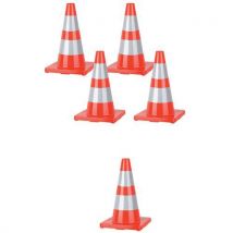 5 Pièces Cône Bandes Réfléchissantes 45 Cm Lot De 5 - Manutan Expert, - Manutan Expert