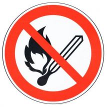 Panneau Interdiction- Flamme Nue Interdite- Aluminium- 120mm, - Manutan
