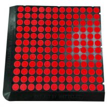 4 Pièces Matlast Noir - 55,5 X 55,5 Cm - Pastille Rouge - 2 Bords,