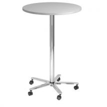 Konferenztisch, Rund, 80 Cm, Höhenverstellbar, Grau/silber,