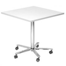 Konferenzt., Viereck., 80 X 80 Cm, Höhenverst., Weiß/silber,