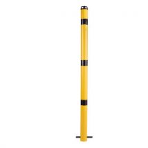 Poteau Aluminium D60 Mm Tête Chaine Jaune/noir À Sceller,