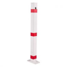 Einklappbarer Lackierter Stahlpfosten, 70 X 70 Mm, Weiß/rot,