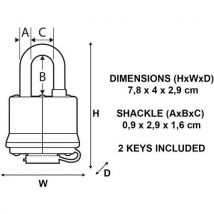 4 Pièces Cadenas À Clés En Acier Laminé No7804,