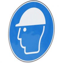 Schild Kopfschutz Benutzen - Selbstklebend - 100 Mm, - Manutan