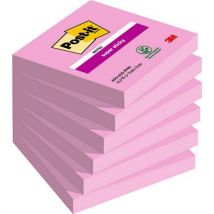 6 Pièces Post-it Super Sticky - Rose Tropical,