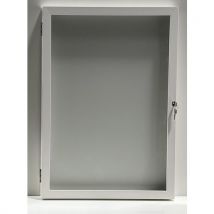 Außenvitrine Mit Weißer Rückwand, 6 Blätter, Rahmen Weiß,