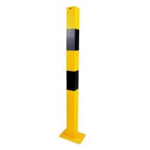 Lackierter Stahlpfosten Auf Platte, 70 X 70 Mm, Gelb/schwarz,
