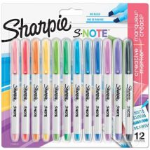 Kreativmarker Sharpie S-note, Diverse Farben, 12 Stück,