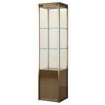 Vitrine Exposition Avec Rangement - 45x45x190 Cm - Bronze,
