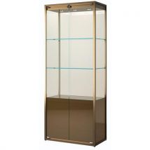 Vitrine Exposition Avec Rangement - 75x45x190 Cm - Bronze,
