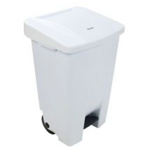 Poubelle Mobile À Pédale 80 L Blanc - Manutan,