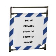 Barrière D'intervention Structure Inox 1 Panneau Logo Privé ,