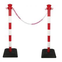Kit 2 Poteaux Abs Rouge Et Blanc - 2m,