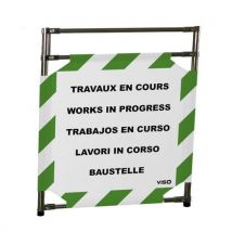Barrière D'intervention Inox 1 Panneau Travaux En Cours ,