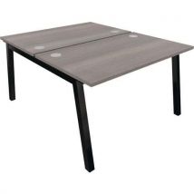 Partage 2 person bench black frame desk 1400x700mm cedar
