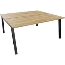 Partage 2p bench black frame desk 1600x700mm nebraska oak