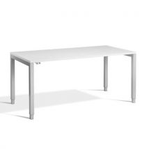 Crown silver height adjustable desk 1400x800mm white