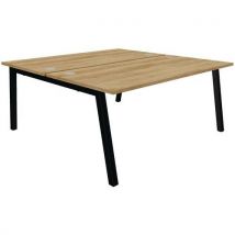 Partage 2p bench black frame desk 1600x800mm nebraska oak
