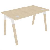 Dialogue oak leg straight office desk 1200x700mm white
