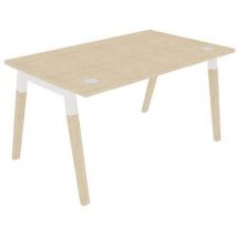 Dialogue oak leg straight office desk 1400x800mm white