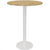 Détente round high table 800mm nebrasksa oak white frame