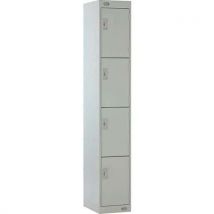 Grey 4 tier locker - 1800x300x450mm - hasp lock