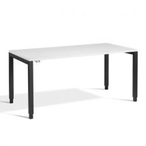 Crown black height adjustable desk 1600x800mm white