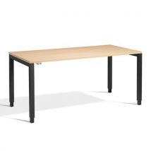 Crown black height adjustable desk 1400x800mm oak