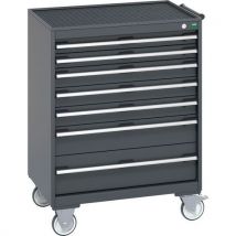 Bott - All dark grey 7 drawer top tray mobile cabinet 1085x800x650