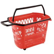 Shopping basket on wheels col.:red cap.:28 l