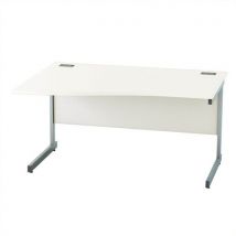 Satellite wave cantilever desk left 1600 white