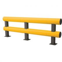 Low level double bumper barriers - yellow - 3400mm long