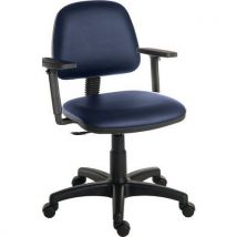 Blue industrial workshop chair with adjustable arms - ergo
