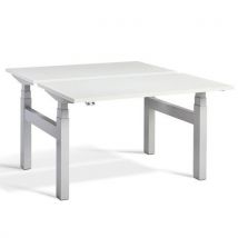 Duo silver height adjustable desk 1600x700mm white