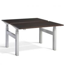 Duo silver height adjustable desk 1600x700mm wenge