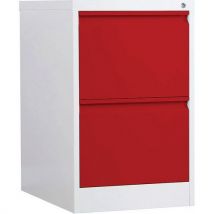 Phoenix fc red metal filing cabinet - 2 drawers - key lock