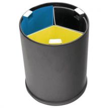 3-compartment office bin 13l black