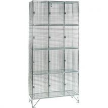 Stainless steel 4-door 3 nest wire mesh lockers 1974x915x457