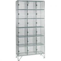Stainless steel 6-door 3 nest wire mesh lockers 1974x915x305