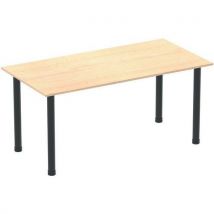 Straight table -maple - black post leg wxd 160x80 cm impulse