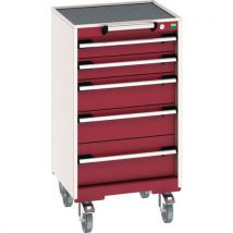 Bott - Red 5 drawer top tray mobile cabinet 980x525x525mm
