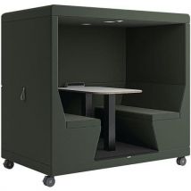 Mobile office pod - 4-seats - full back - grey green - yo-yo