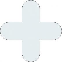 Self-adhesive floor markers - 10 pack - white plus shape